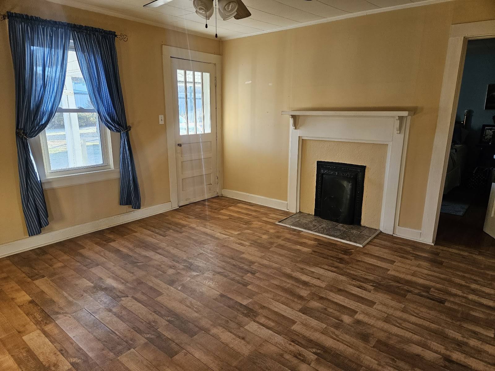 Second view of the lighter old floor before removal
